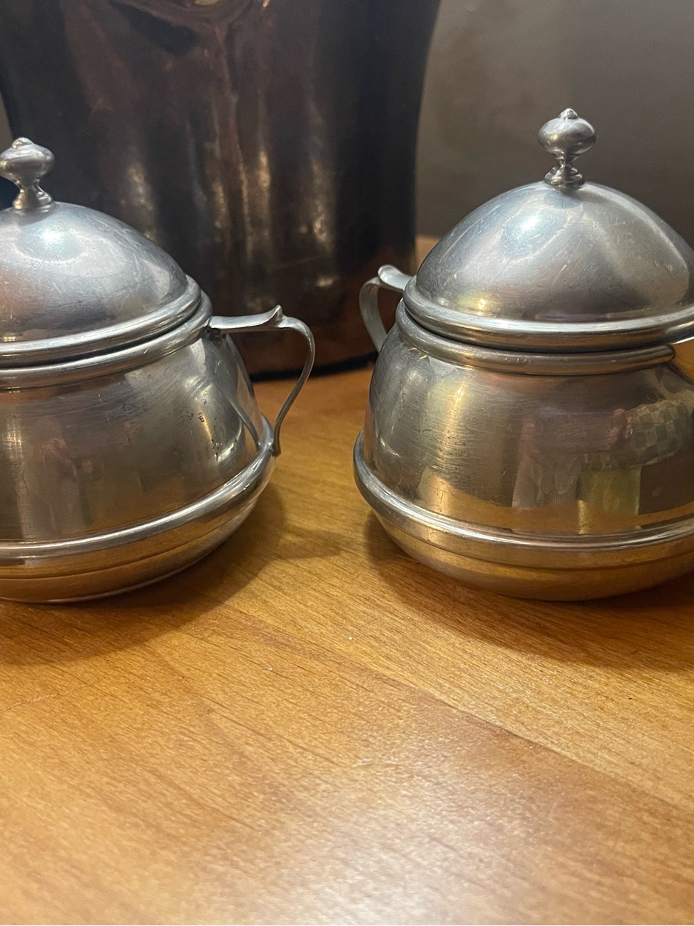 Pewter Sugar and Creamer Set - Silver Color 1950’s